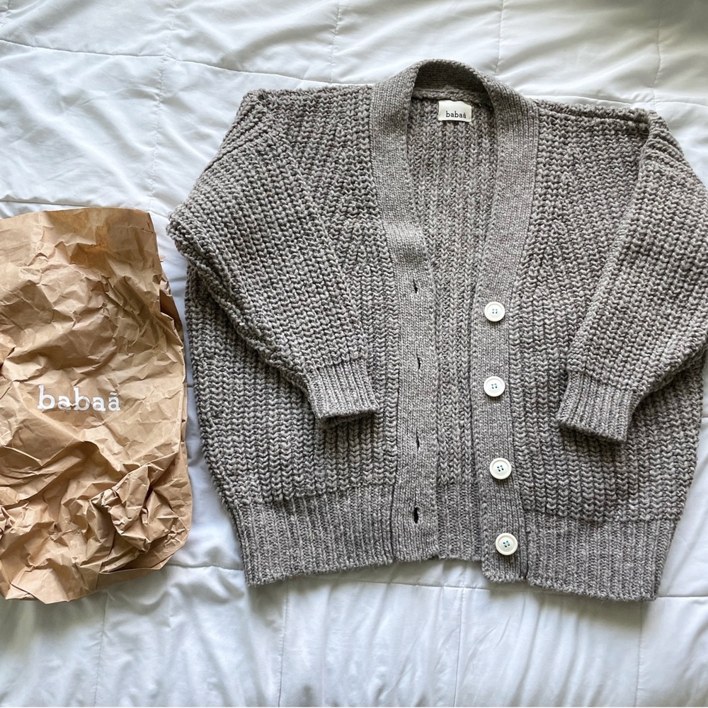 Babaa No 19 Wool Cardigan in Dark Mist - Brand New!